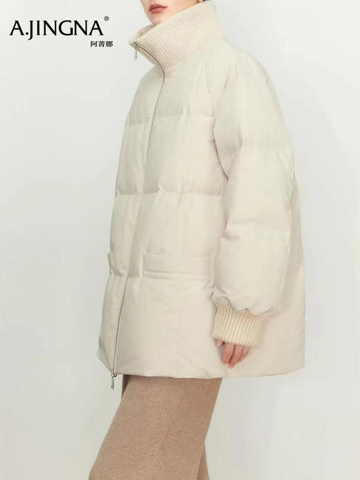 【拼接针织】阿菁娜冬季新款拼接针织羽绒服立领袖口防风设计F30D216031 商品图1