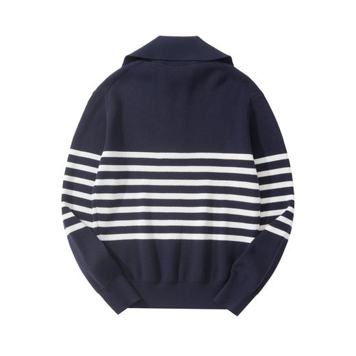 男款条纹半拉链针织毛衣la006 商品图1