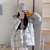 90白鸭绒2025冬新款连帽宽松茧型云朵泡芙羽绒服女中长款显瘦加厚 2508 商品缩略图0