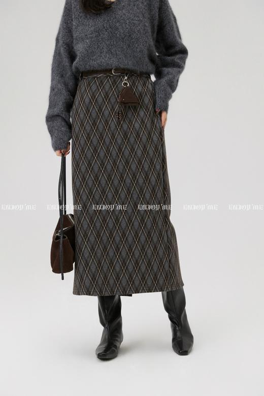 【门店同款】ENJOY冬季“暖冬知性”复古格纹半身裙 168643350 商品图3