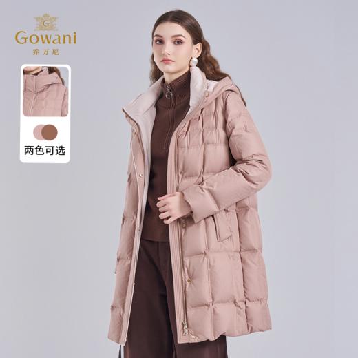 【跑绒】乔万尼冬新品连帽休闲面包服保暖白鸭绒中长款羽绒服ED4T766 商品图0