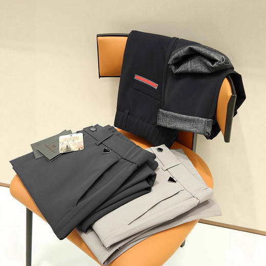 男士高端线！意式老钱！2025莫代尔绵羊毛秋冬加绒保暖商务户外休闲裤 商品图3