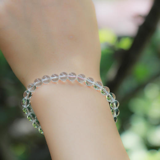 天然白水晶手串男女新款素圈圆珠透明文玩手链 商品图1