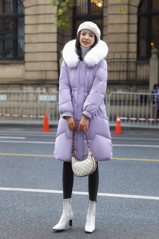 卉遇&长款连帽大毛领羽绒服HY-45 商品图8