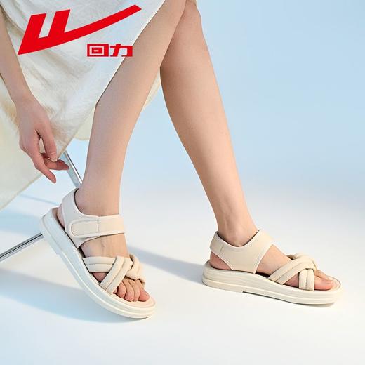 回力凉鞋女2025新款夏季软底小香风凉拖鞋魔术贴露趾运动沙滩鞋子 商品图4