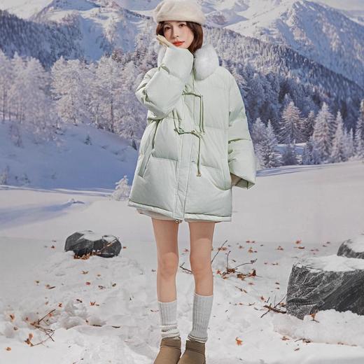 新国标90白鸭绒加肥加大码胖mm200斤中长款孕妇国风羽绒服女2501 商品图1