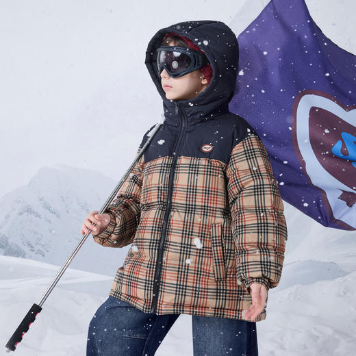 【MQD】【三防】童装男童羽绒服冬季新款复古学院风休闲连帽 商品图2