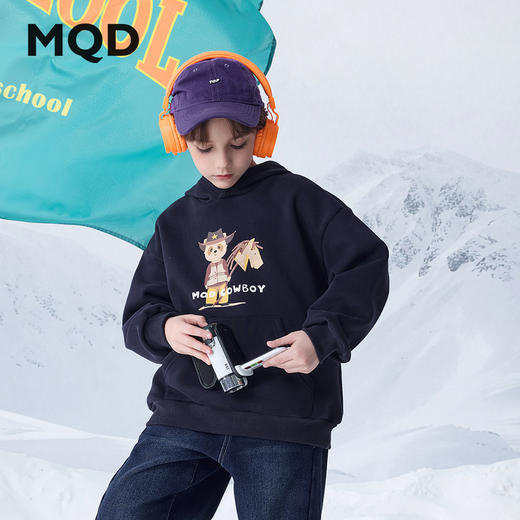 【MQD】童装男童连帽加绒卫衣秋冬新款儿童长袖内搭男大童打底 商品图1