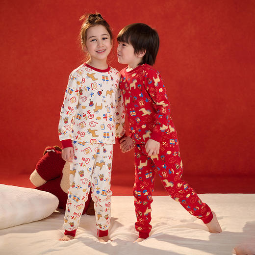 🧨超讨喜的新年红睡衣!秋衣+秋裤一套59.9元!【棉花堂新疆棉儿童内衣套装】辞旧迎新节日氛围感狠狠拿捏!聚 商品图6