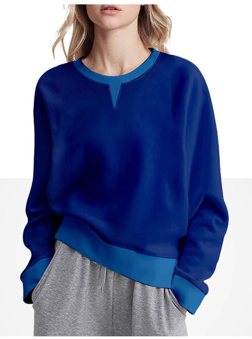 裁缝学苑AH109新款设计感撞色假两件卫衣纸样连肩袖女装打版裁剪图纸 商品图3