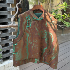 Famecoco范可儿秋款新中式马夹FAD6CA222