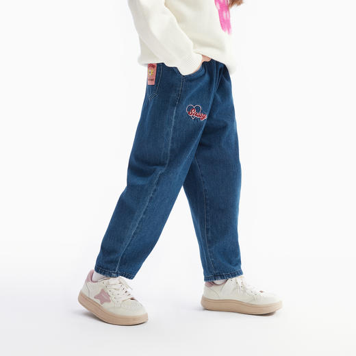 【MQD】童装女童水洗牛仔裤春秋款宝宝裤子儿童宽松长裤休闲裤 商品图2