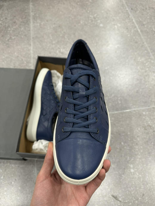 正品 ecco爱步 休闲编织系带 透气 低帮 休闲鞋 男款 蓝色 全新原盒 尺码41号0479 商品图1