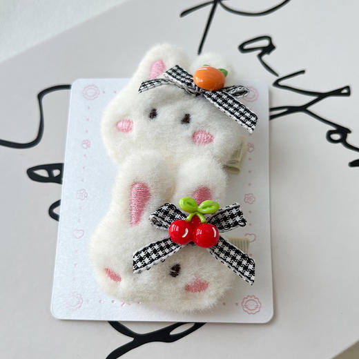 俏皮可爱百搭萌趣绒兔兔对夹-纪念日百货门店同款168043371 商品图0