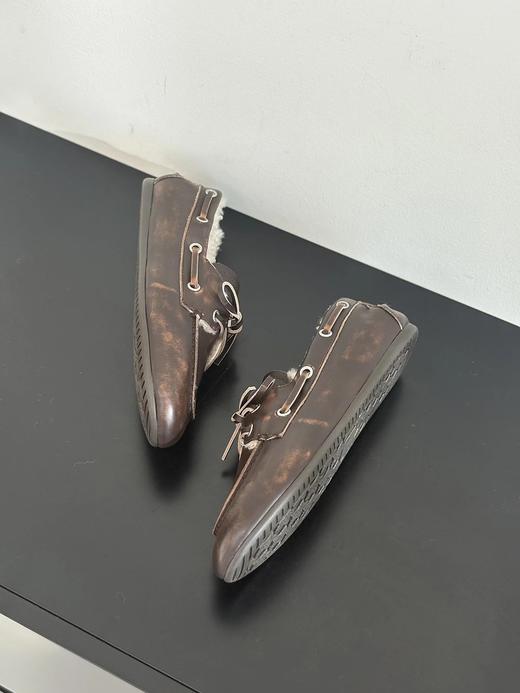 羊羔毛 牛皮乐福休闲鞋  A-5604 商品图4