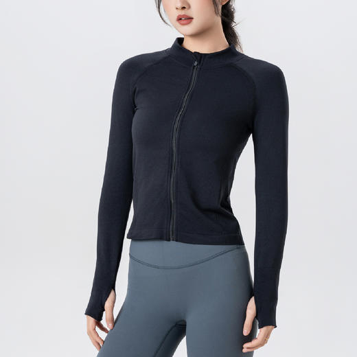 Gymicon能量符号 新款运动外套女修身显瘦拉链开衫健身瑜伽服裸感运动服YAWT2532 商品图3