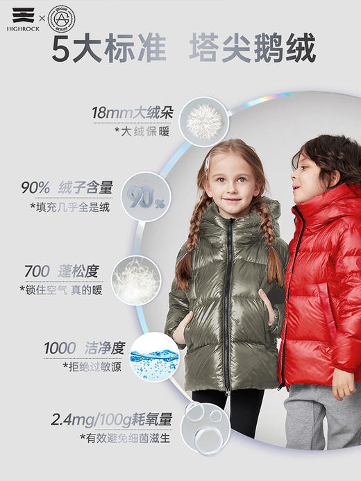 天石鹅铠甲白鹅绒羽绒服男女童中大童加厚儿童东北严寒保暖 G613  (1.0版 2.0版) 商品图6