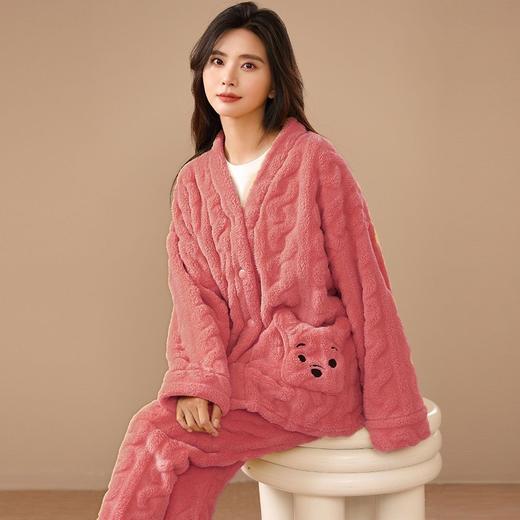新款秋冬女睡衣套装外穿加厚保暖珊瑚绒法兰绒女士家居服新款新品 商品图1