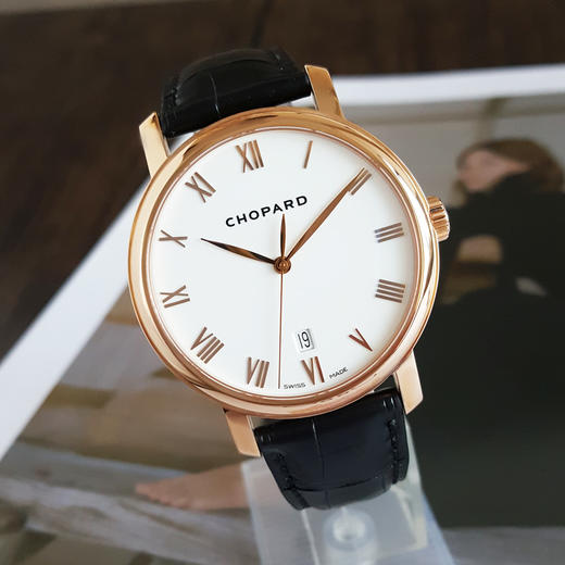 【98新（放置品）】CHORARD 萧邦161278-5005自动机械机芯日期显示40MM（男款）CLASSIC系列18K玫瑰金 021225TJ40 商品图4