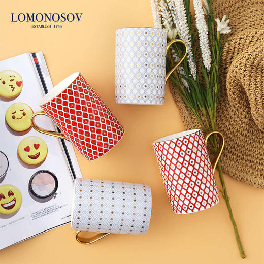 LOMONOSOV 俄皇   STAR系列家用水杯高颜值办公室骨瓷马克杯喝水杯子 商品图0