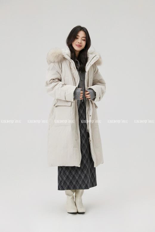 【门店同款】ENJOY冬季“暖冬知性”狐狸毛连帽长款羽绒服 167695342 商品图5