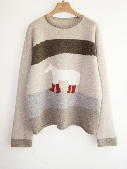 得意小马杂色提花羊绒衫 商品图4