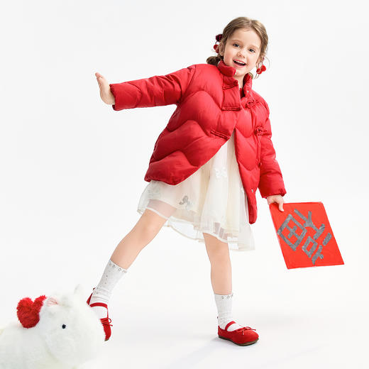 【实体店同款】女童中长款羽绒服冬季新款安奈儿童装XG545091 商品图5