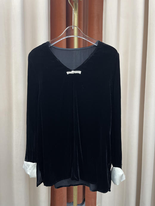 「断码清仓」真丝丝绒上衣 L码 ZFYY048/ZFYY049 商品图1