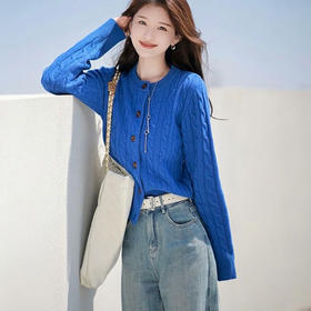 【超模君精选】ORIGNAL&CO克莱因蓝开衫、连帽针织衫，两款可选，显白、高级、有气质【3-5天发货，周末顺延】