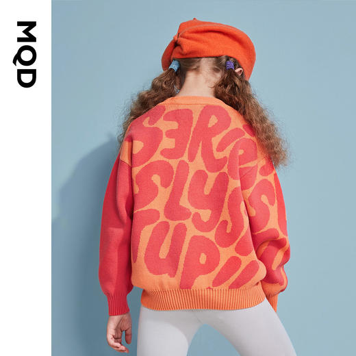 【MQD】童装女童满版卡通毛衣年春秋新年儿童宽松落肩针织衫韩版潮 商品图2