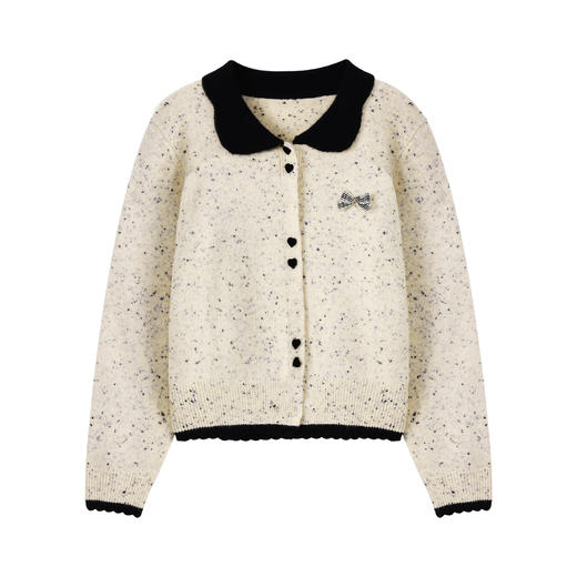 鹿向南【松枝积絮】秋季新款韩系慵懒气质假两件针织衫长袖上衣女J11516 商品图1