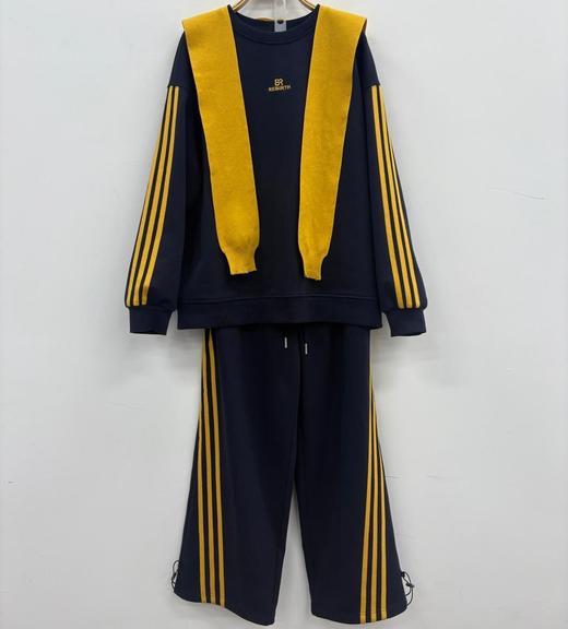 NC配撞色披肩织带卫衣长裤套装51015（蓝） 冬季 954011190321 商品图4