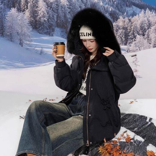 新国标90白鸭绒加肥加大码胖mm200斤中长款孕妇宽松羽绒服女2511 商品图2