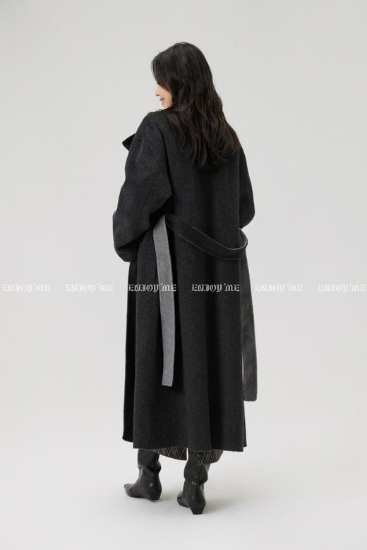 【门店同款】ENJOY冬季“暖冬知性”皮扣立领双色长款大衣 168143996 商品图2