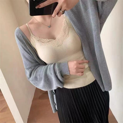 SUNJ361胸垫一体磨毛吊带背心 商品图0