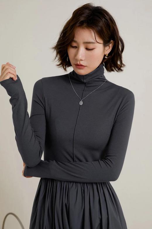 MIGU/弥古 高领收腰拼接休闲针织连衣裙 21714 商品图2