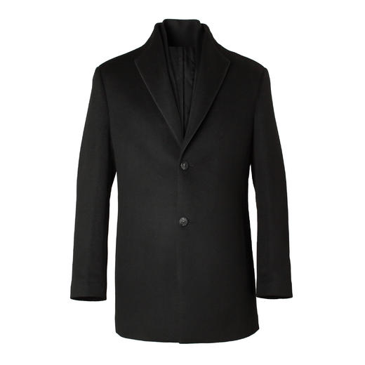 Marco Azzali 黑色大翻领羊毛大衣 Y5361200 商品图0