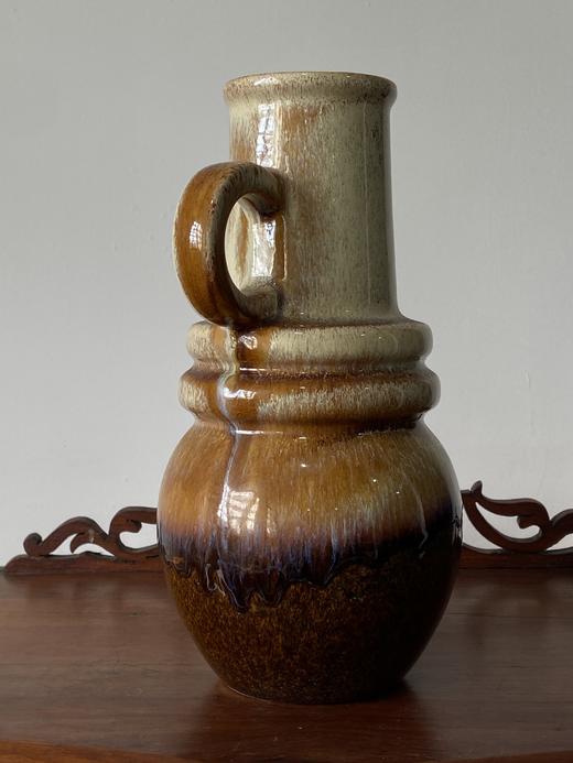 1970s西德熔岩花瓶fat lava 米棕色单耳Scheurich B0292 商品图1