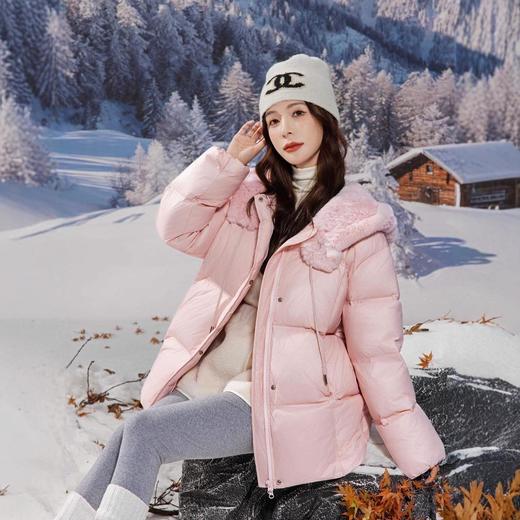 新国标90白鸭绒云朵泡芙羽绒服大码加肥加大胖mm200斤外套女2505 商品图0