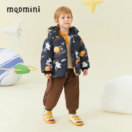 【秒】【专柜同款】MQD童装小童三防羽绒服冬装星际印花男童羽绒 商品图3