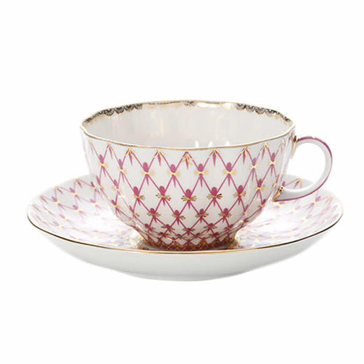 LOMONOSOV 俄皇   红色网纹系列高档精致欧式骨瓷下午茶茶具套装 商品图4