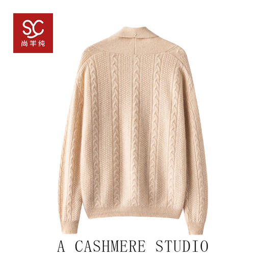 经典返场~重磅加厚100%纯山羊绒翻领开衫男青果领外套CYR250323 商品图3