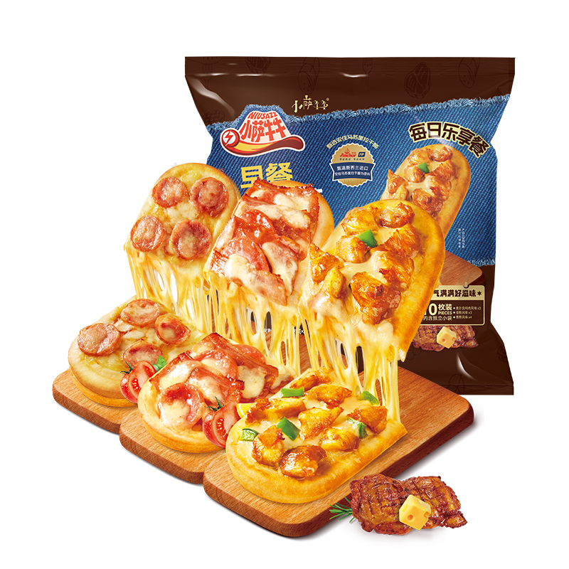 10个早餐微波披萨肉多多组合装 A-557010枚装 奥尔良87g*3+培根82g*3+香肠82g*4
