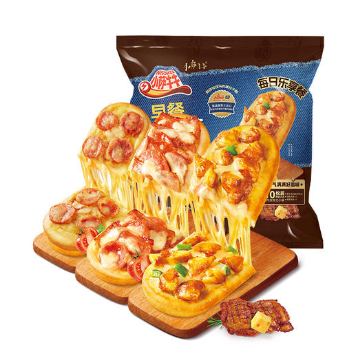 10个早餐微波披萨肉多多组合装 A-557010枚装 奥尔良87g*3+培根82g*3+香肠82g*4 商品图0