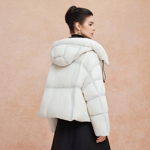 QR005斯尔丽2025新款轻盈感休闲双层朦胧效果设计感时尚减龄短款羽绒服 商品图6