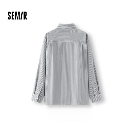商场同款|森马长袖衬衫男春季纯棉翻领上衣2026新款经典条纹百搭 商品图1