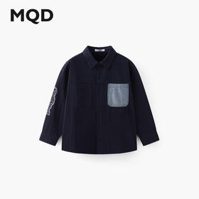 【MQD】童装男童牛仔衬衫冬装儿童加厚保暖翻领外套上衣