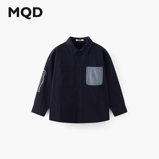 【MQD】童装男童牛仔衬衫冬装儿童加厚保暖翻领外套上衣 商品图0