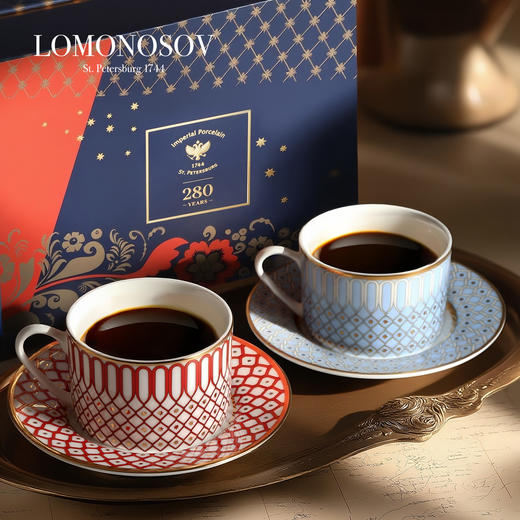 LOMONOSOV 俄皇   star飘带系列 骨瓷STAR高端咖啡杯子精致英式茶具礼盒 商品图2