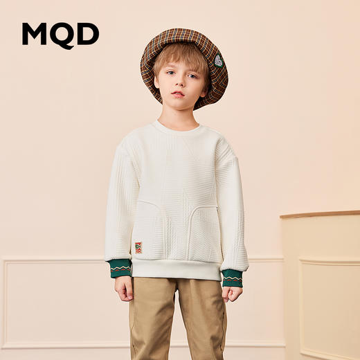 【秒3】【MQD】【专柜同款】男童肌理感满版上衣冬季新款保暖宽松儿童卫衣 商品图0